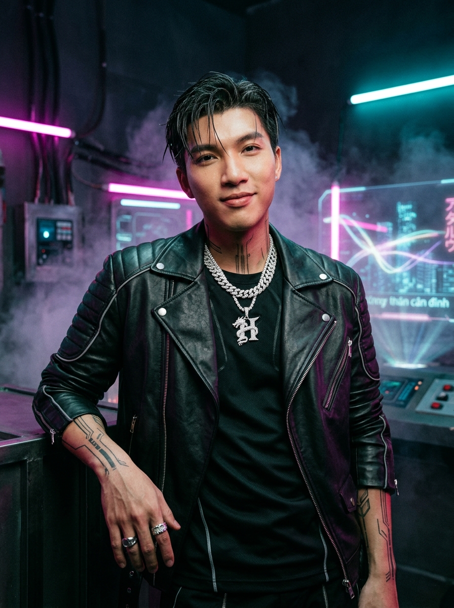 Rapper HIEUTHUHAI Cyberpunk Portrait
